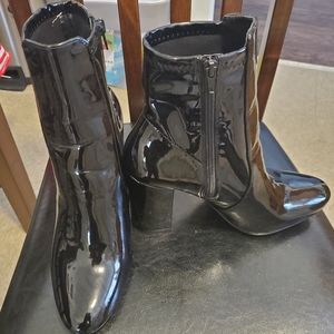 patent leather ankle boots